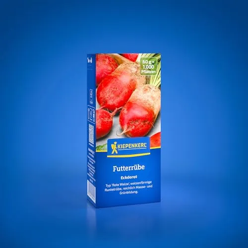 Kiepenkerl Futterrübe Eckdorot, 60 g 1080000 - Walzenförmige Runkelrübe mit reichlich Masse- und Grünbildung und einem Inhalt für 1000 Pflanzen - Saatgut