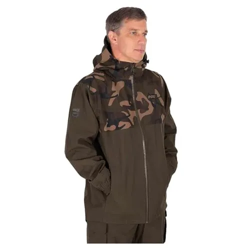 Fox RS25K Khaki/Camo Std Jacket - Angeljacke, Jacke für Angler, Regenjacke, Größe:L