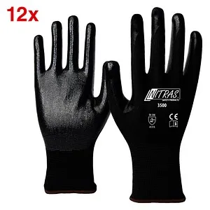 Produktbild NITRAS SAFETY unisex Arbeitshandschuhe 3500 schwarz Größe 6, 12 Paar