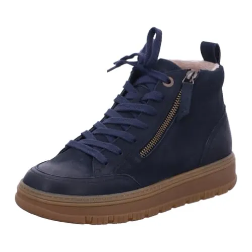 Paul Green Damenschuhe Stiefeletten Schnürer Blau - Hochwertige Damensneaker aus weichem Nubukleder, mit atmungsaktivem Textilfutter und individuell anpassbarer Schnürung für optimalen Tragekomfort.