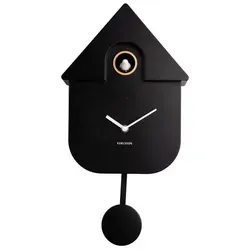 Karlsson Wanduhr Schwarz - 30 cm Kunststoff, stilvolle Wanddekoration für jedes Zuhause