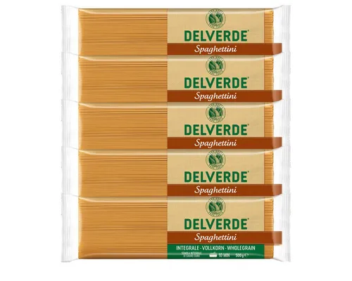 DELVERDE Nudeln, Delverde Vollkorn Spaghettini Integrale Vollkorn Nudeln 500g 5er Pack