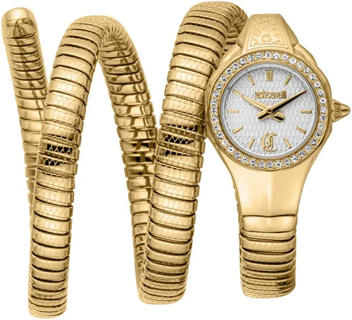 Just Cavalli Uhr JC1L355M0025 für Damen - Elegante Armbanduhr aus Edelstahl mit 2-Zeiger-Display und goldfarbenem Armband, wasserdicht bis 30 m - ideal für modebewusste Frauen.