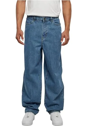 Urban Classics Herren Hose 90's Jeans Light Blue Washed 36 - Stylische Jeans im 90er Look, bequem und modern, perfekt für lässige Outfits.