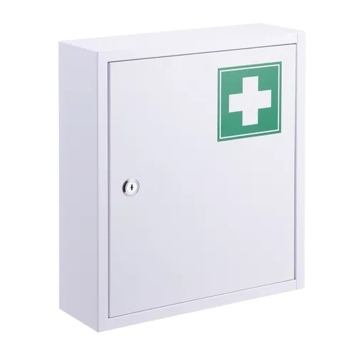 Relaxdays Medizinschrank abschließbar, 3 Fächer, 36x31,5x10 cm - Praktischer Medizinschrank zur sicheren Aufbewahrung von Medikamenten und Verbandsmaterial. Der abschließbare Schrank aus robustem Eisen lässt sich einfach an der Wand montieren und schützt vor unbefugtem Zugriff.
