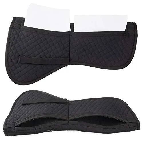 Equinate Korrekturpad mit 12 Filzeinlagen - Sattelunterlagen für individuelle Anpassung, weiches und flexibles Pad mit 4 Taschen und extra starkem Klettverschluss, inklusive 12 Filzeinlagen für optimales Auf- und Umpolstern.