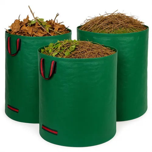 Grafner Gartentasche 3er Set Laubsack 272L Laubtasche Gartenabfall Sack faltbar