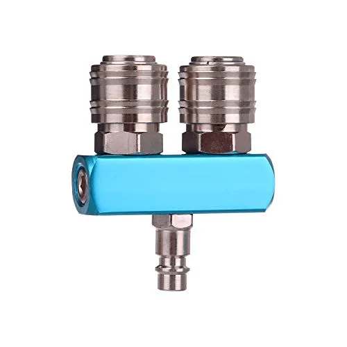 Druckluft Verteiler Druckluftschnellkupplungen Set 2-Wege 2x Schnellkupplung