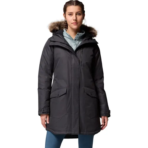 Columbia Suttle Mountain™ Long Jacke Schwarz M - Funktionsjacke für Frauen, wasserabweisend mit Omni-Heat™ Reflective Technologie für optimale Wärme und Komfort bei kaltem Wetter.