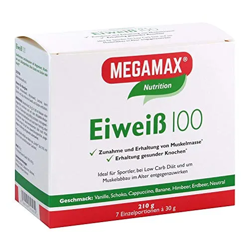 MEGAMAX Basic & Active Eiweiß 100 Pulver Geschmack-Mix, 210 g Pulver