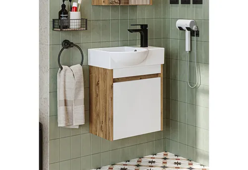 Roomart Badmöbel-Set LEO – Unterschrank mit Waschbecken für modernes Badezimmer - Das Roomart Badmöbel-Set LEO vereint stilvolles Design mit praktischen Funktionen. Die pflegeleichten, feuchtigkeitsresistenten Materialien garantieren Langlebigkeit. Ideal für eine elegante Badezimmergestaltung.