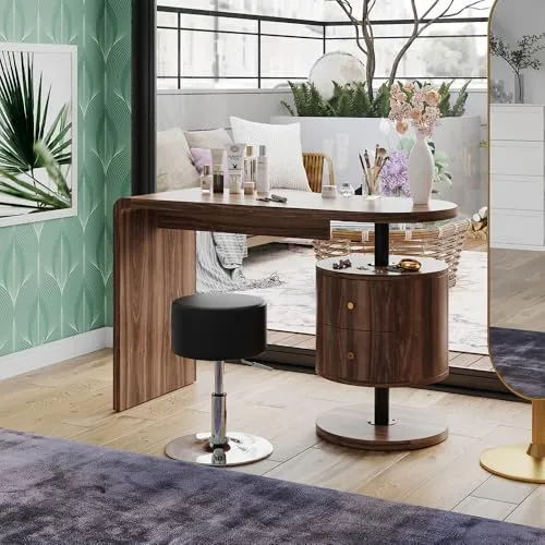 Vicco Schminktisch Lara, Eiche rustikal, 120 cm mit Hocker von Vicco