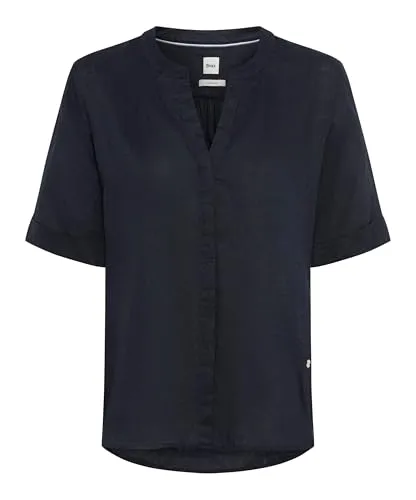 Brax Damen Bluse Style VERI navy, dunkelblau, Gr. 38 - Elegante Damenbluse aus hochwertigem Leinen, ideal für warme Tage und vielseitig kombinierbar. Perfekt für einen lässigen, stilvollen Look.