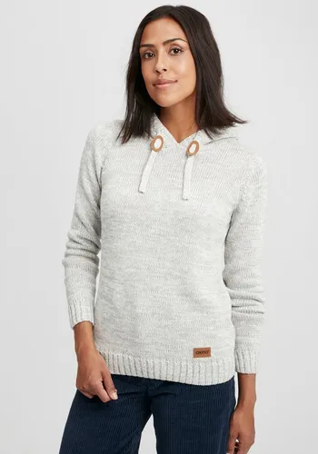OXMO Philla Damen Kapuzenpullover Grobstrick 100% Baumwolle, Größe XL, Farbe LIG Grey - Hochwertiger Damen-Kapuzenpullover aus Grobstrick, der für Komfort und Stil sorgt. Ideal für lässige Outfits oder elegante Kombinationen – ein vielseitiges Basic für jeden Anlass.