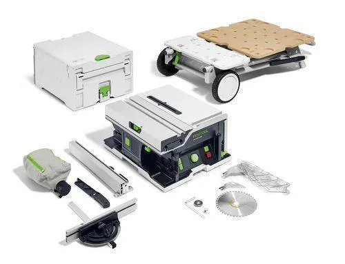 Festool Akku-Tischkreissäge CSC SYS 50 EBI-Basic-Set - Sägen: Kompakte Akku-Tischkreissäge im Systainer-Format für präzise Parallelschnitte bis 280 mm, ideal für mobile Anwendungen.