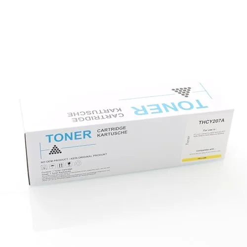 ABC Tonerkartusche für HP 207A W2212A Gelb - Kompatible Tonerpatrone für HP ColorLaserjet Pro M255 mit einer Seitenleistung von 1250 A4-Seiten bei 5% Deckung - ideal für kosteneffizientes Drucken.