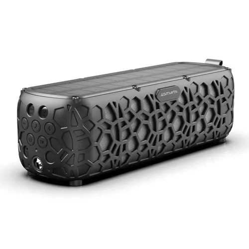 4smarts Solar Wireless Stereo-Lautsprecher Endless Summer schwarz - Tragbare Bluetooth-Lautsprecher mit Solaraufladung, ideal für den Einsatz im Freien und für unvergessliche Sommerpartys.