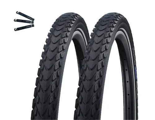 maxxi4you Fahrradreifen 2 x Schwalbe Fahrradreifen Marathon RaceGuard (28) inkl. Reifenheber