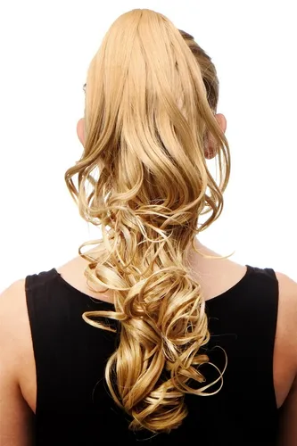 Haarteil Zopf Butterfly Klammer lockig gelockt lang voluminös blond 45cm C128