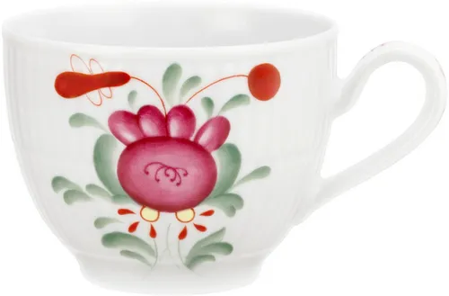 Seltmann Weiden Tasse Amina Ostfriesenrose, 1-tlg., Porzellan, Kaffeetasse aus Porzellan mit Relief