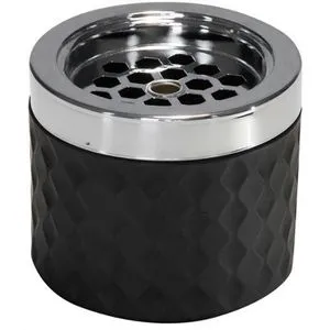 APS Aschenbecher Windaschenbecher, 00564, aus Glas, Tischascher, 8cm Höhe, 9,5cm Durchmesser, schwarz