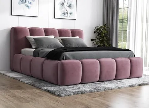 A&J MöbelLand Polsterbett Sonic 140x200 in pink von A&J MöbelLand