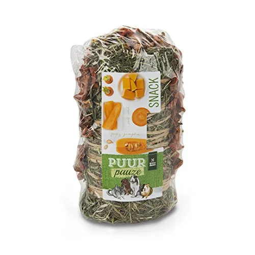 Produktbild Puur Heu Rolle mit Gemüse 200 g – Hohe Qualität behandelt – Hay Rolle mit Karotte & Kürbis