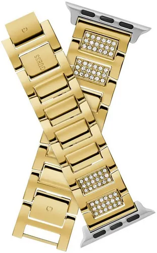 Guess Smartwatch-Armband für Apple Watch – Elegantes Edelstahl Wechselarmband - Smartwatch Zubehör, stilvolles und langlebiges Edelstahlarmband in goldfarben, passend für Apple Watch 38 mm bis 40 mm, ideal für einen eleganten Look.