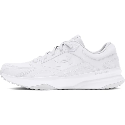 Under Armour Edge LTHR Herren Trainingsschuhe in Weiß, Größe 41 - Laufschuhe mit Ledereinsätzen und rutschhemmender Sohle, ideal für Outdoor-Aktivitäten und sportliche Herausforderungen.