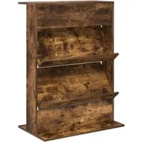 vidaXL Magazinregal Geräucherte Eiche 70 x 41 x 96 cm - Eleganter Zeitschriftenständer aus Holzwerkstoff, ideal zur ordentlichen Aufbewahrung von Lesematerialien. Mit modernem Design und freistehenden Regalen passt er perfekt in jedes Wohnzimmer oder Büro.