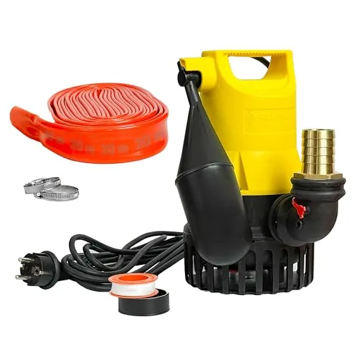 BANDLOO JP50000 – Jung U3KS Set mit 20 m Schlauch - Wasserpumpen, effizientes Pumpensystem mit DN 32 Anschluss und umfangreichem Zubehör für vielseitige Anwendungen.