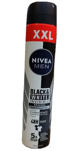 28,29€/L- 6x Nivea Men Antitran. Deospray–Invisible Black & White Original-200ml