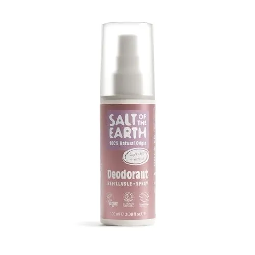 Salt Of The Earth Natürliches Deospray, Lavendel & Vanille - Vegan, Langanhaltender Schutz, Nachfüllbar, Ohne Tierversuche - 100ml