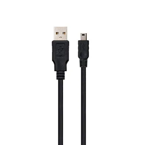 ewent Kabel USB 2.0 Typ A/B Stecker/Mini, Laden und Synchronisieren für Navigation Systeme, Digitale Kameras, MP3, doppelt Kupfer 28 AWG geschirmt, 1,8 m, schwarz