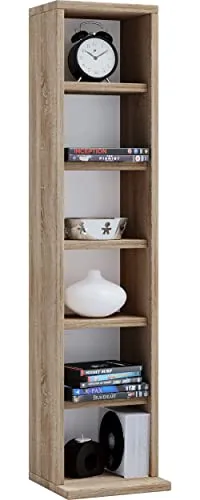 VCM Holzregal stehend | Elegantes CD und DVD Regal für 102 CDs oder 36 DVDs