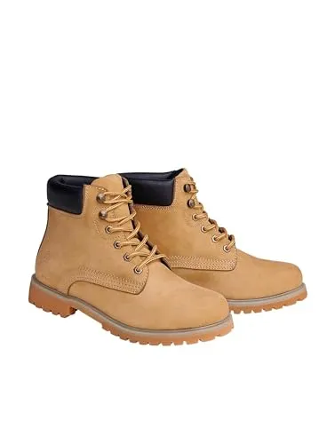 Brandit Kenyon Leather Stiefel Beige EU 37 - Wanderschuhe aus 100% Rauleder, leicht gefüttert und mit robuster Gummiprofilsohle für optimalen Halt in unebenem Gelände. Ideal für Komfort und Stil beim Outdoor-Abenteuer.