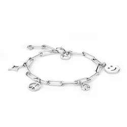 Tamaris Armband TJ-0424-B-21 Silber - Armband für Damen mit Glückssymbolen und funkelnden Zirkonia, aus hochwertigem Edelstahl, ideal als Geschenk in eleganter Tamaris Verpackung.