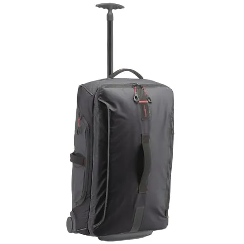 SAMSONITE PARADIVER LIGHT DUFFLE WH 67/24, black - Reisetasche/Rucksack auf Rollen, leicht mit nur 2,6 kg und 74,5 l Volumen, ideal für Reisen und flexible Nutzung.