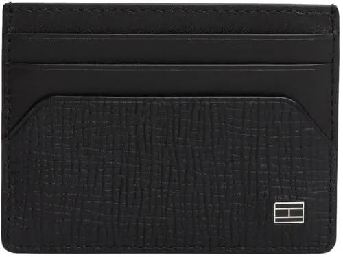 Tommy Hilfiger Kartenetui TH FLAG CC HOLDER - Hochwertiges Leder Kartenetui für Herren mit 6 Kartenfächern, ideal für minimalistisches Design und stilvolle Aufbewahrung.