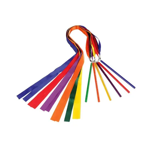 Sport-Thieme Rhythmo-Doppelbänder Set - Fitnessbänder für Kindergarten und Grundschule, ideal für Tanz und Gymnastik mit bunten, glitzernden Bändern für mehr Ausdruck und Spaß in der Bewegung.
