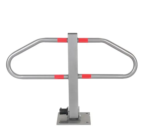 Melko Absperrpfosten - Abschließbare Parkplatzsperre in Silber - Absperrpfosten, witterungsbeständig und korrosionsgeschützt, ideal für sichere Parkplatzabsperrungen im Außenbereich.