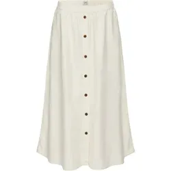 camel active A-Linien-Rock mit elastischem Bund - A-Linien-Rock mit durchgehender Knopfleiste, luftiger Leinen-Baumwoll-Mix und elastischem Bund für perfekten Tragekomfort an warmen Tagen.