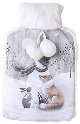 IHR Wärmflasche mit Schneemann, Fuchs, Hase - Frosty Hug Füllgutmenge: ca. 2.000 ml weicher Bezug