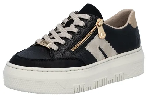 Rieker Damen Low-Top Sneaker M1912 - Damen-Sneaker aus Glattleder mit flacher EVA-Sohle und praktischem Reißverschluss – ideal für Freizeit und Alltag.