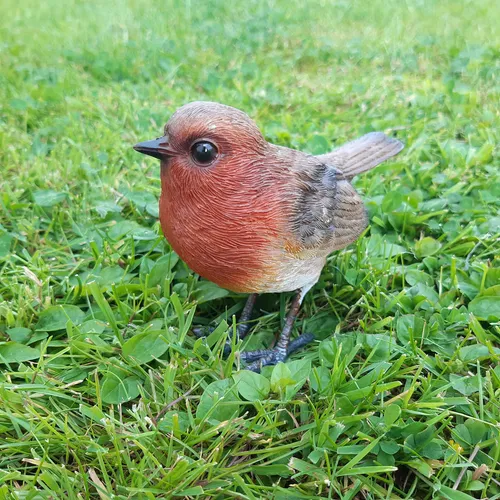 Gartenfigur Rotkehlchen lebensgroß Vogel Garten Haus Frostsicher Deko Figur