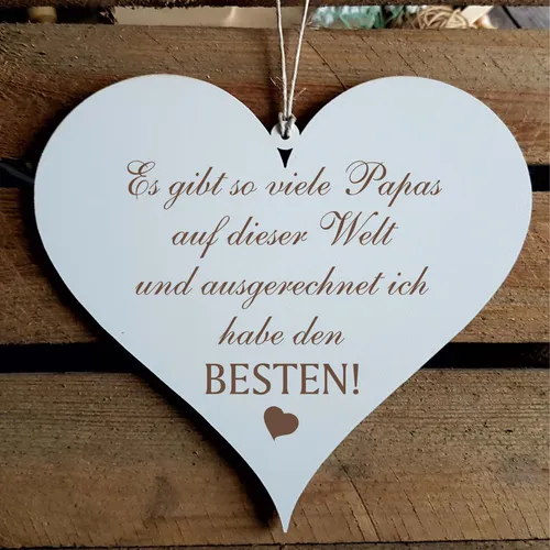 Schild Herz Bester Papa Geschenk Vatertag Herrentag Vatertagsgeschenk 13x12