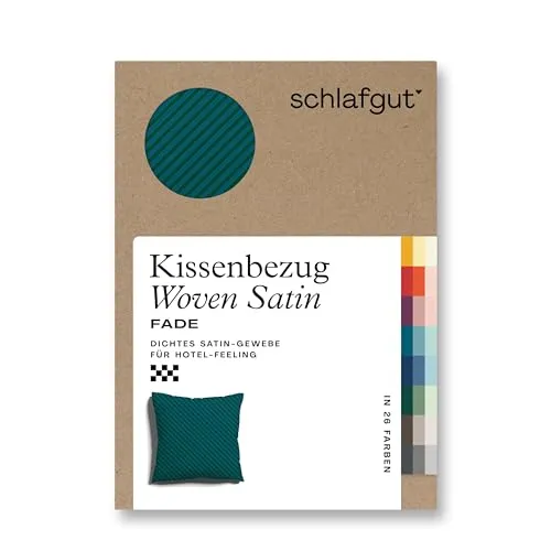Schlafgut Kopfkissenbezug Dunkelgrün Petrol 80x80 cm - Kissenbezug aus hochwertigem Textil mit Farbverlauf, bügelfrei und bügelleicht. Oeko-Tex® Standard 100 zertifiziert für schadstofffreien Schlafkomfort.