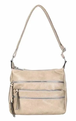 Damen Shopper Umhängetasche aus Kunstleder in Taupe - Umhängetasche für Alltag und Reisen, ca. 32x29x11 cm, aus hochwertigem Kunstleder, stilvoll und praktisch für jede Gelegenheit.