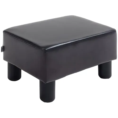HOMCOM Fußhocker Beinstütze Sitzhocker - Hocker in elegantem Schwarz, ideal zur Relaxfunktion und mit einer hohen Belastbarkeit von bis zu 110 kg.