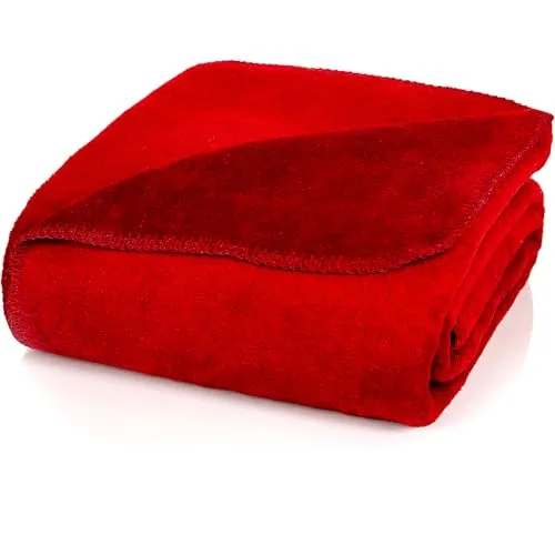 Glart Kuscheldecke uni burgunderrot XL 150x200 cm - Tragbare Decken, extra flauschige Wolldecke für wohlige Wärme und erholsamen Schlaf; ideal für Sofa, Garten oder Camping, fusselfrei und schadstoffgeprüft.